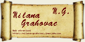 Milana Grahovac vizit kartica